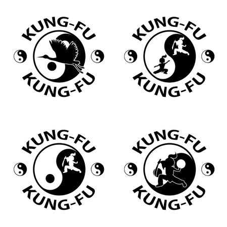 Kung fu logo,  isolated on white backgroundのイラスト素材