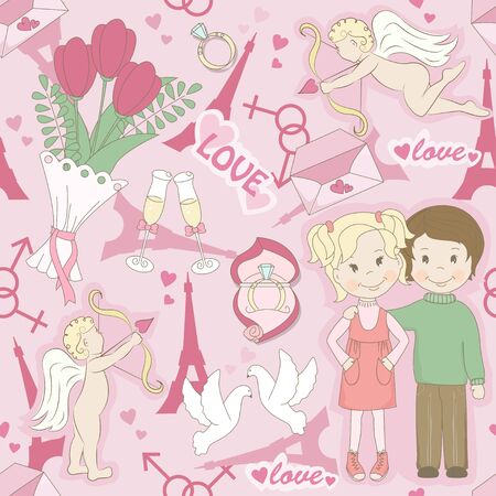 Love seamless patternのイラスト素材