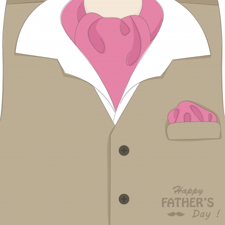Happy Father s day   Retro vector illustration of elegant man suit and stylish neckerchiefのイラスト素材