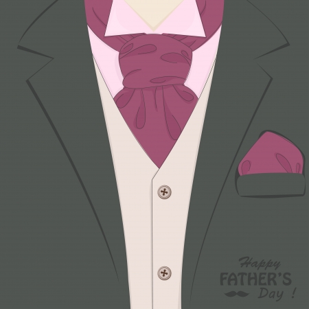 Happy Father s day   Retro vector illustration of elegant man suit and stylish neckerchiefのイラスト素材