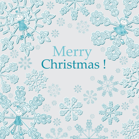 Christmas background with decorative smowflakeのイラスト素材