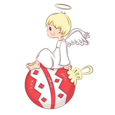 Cute little Christmas angel.のイラスト素材