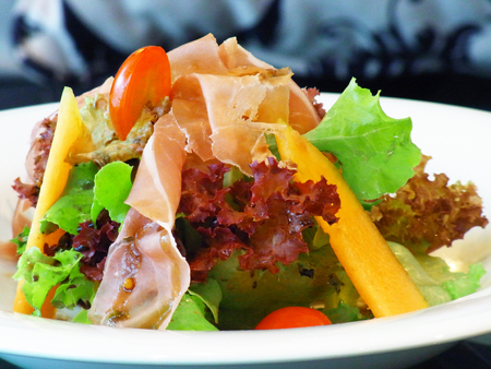 parma ham and parmesan cheese saladの写真素材