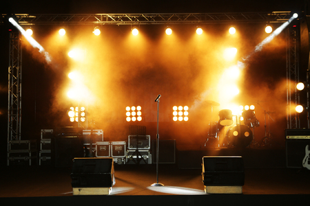 the concert stage prepared in ready for a great performanceの写真素材