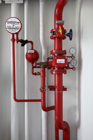 pipeline, valve and meter for emergency system in a industrial place
