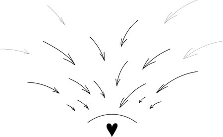 Vector arrows fall on a good heartのイラスト素材