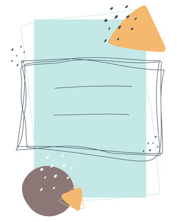 Vector abstract with minimalist elements background. Geometric stylish shapes in muted colors. Frame for design, text writing.のイラスト素材