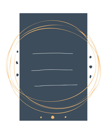 Vector abstract with minimalist elements background. Geometric stylish shapes. Round frame for design, text writing.のイラスト素材