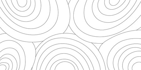 Vector line art from geometric round shapes in the form of a rainbow, mountains, fieldsのイラスト素材