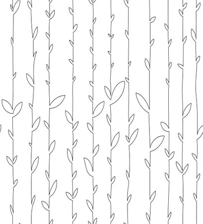 Vector seamless pattern of spring branches with leavesのイラスト素材
