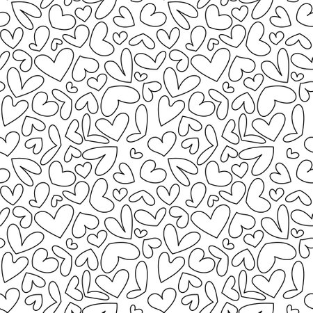 Vector seamless pattern for Valentine's Day. many different heartsのイラスト素材