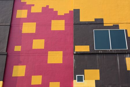 yellow gold color tone building in Chiangmai, Thailand