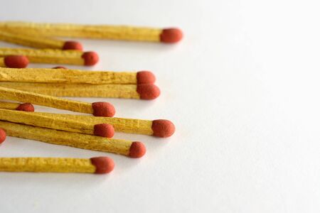 Matches  isolated on white background. Macro photography.