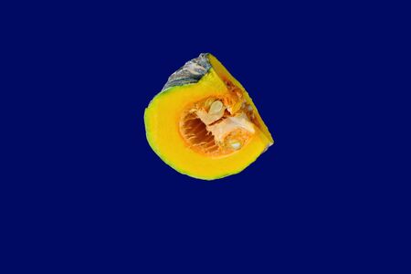 Pumpkin Thailand isolated on blue background.                                  の写真素材