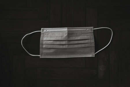 Medical mask  medical protective mask on natural dark background.