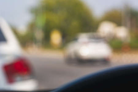 Abstract vehicle traffic on the road with blur effect background.の写真素材