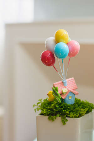 balloon sculpture in simple living room with natural light background.  Interior decorationの写真素材
