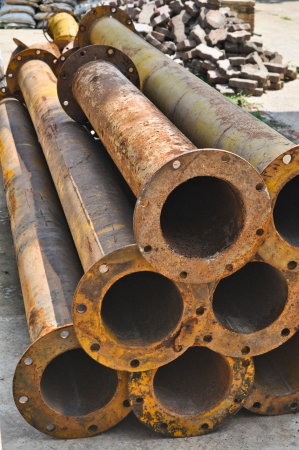 Rusty metal water pipe 