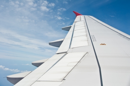 Wing of an airplane の写真素材