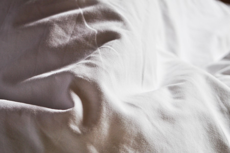 White bedcoverの写真素材