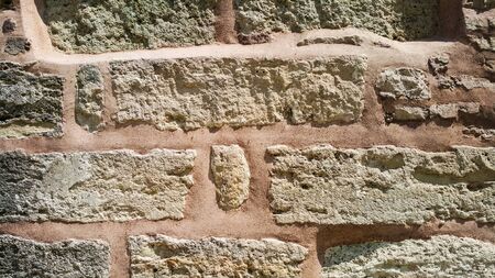 Pink stone block wallの写真素材