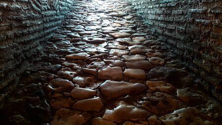 Ancient stone floor in the Hagia Sophia - Istanbul, Turkeyの写真素材
