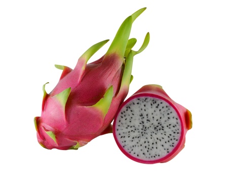 Dragon Fruit on white backgroundの写真素材