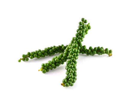  fresh green pepper isolated on white backgroundの写真素材