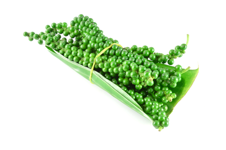  fresh green pepper isolated on white backgroundの写真素材