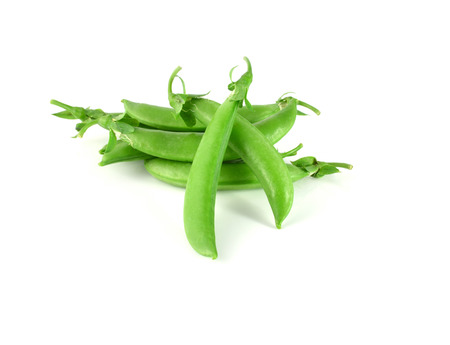 green beans on white backgroundの写真素材