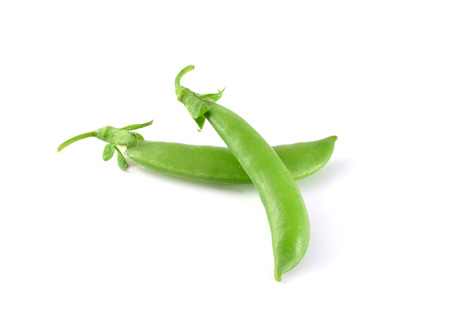 green beans on white backgroundの写真素材