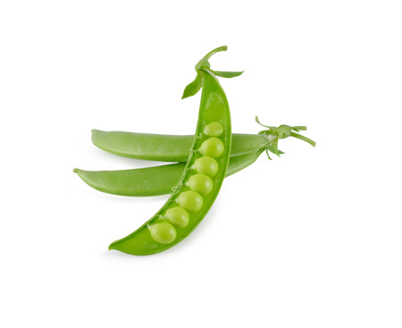 green beans on white backgroundの写真素材