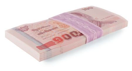 Thailand banknotes price of one hundred isolated on white background 