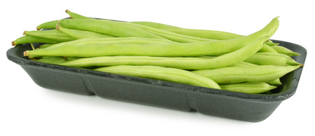 green beans on white background