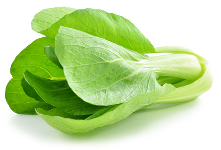 Bok choy (chinese cabbage) isolated on whiteの写真素材