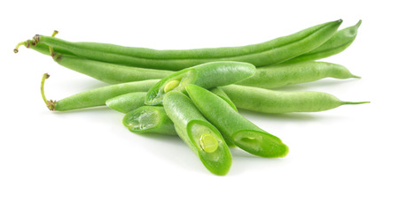 green beans on white 