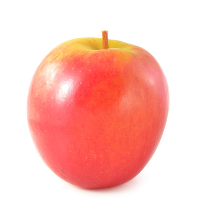 Fresh red apple on a white backgroundの写真素材