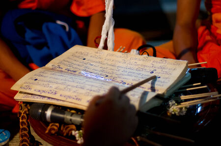 Thai monk do holy water for ceremonyのeditorial素材