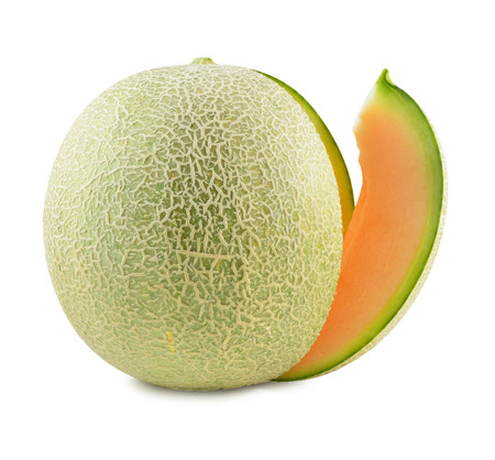 melon isolated on white backgroundの写真素材