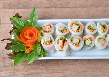vegetables and in noodle tube