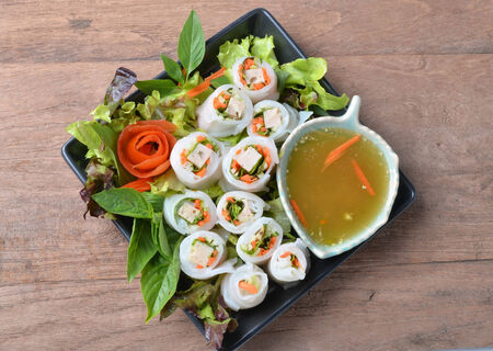 vegetables and in noodle tubeの写真素材
