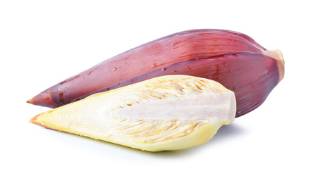 Banana flower  on white background.の写真素材
