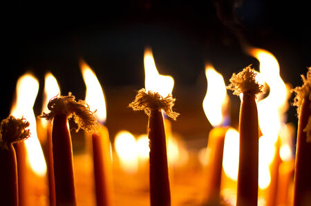 Candles at nightの写真素材