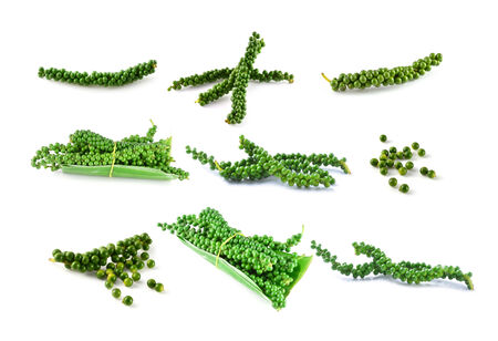 fresh green pepper isolated on white background