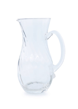 Empty glass jar on a white background.の写真素材