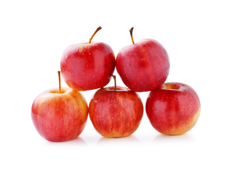 red apple  on white backgroundの写真素材