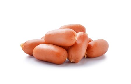 Sausages isolated on white backgroundの写真素材