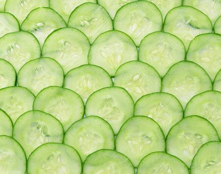 sliced cucumberの写真素材