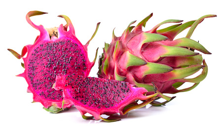 Dragon Fruit on white backgroundの写真素材