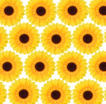 Artificial sunflowers isolated on white background.の写真素材